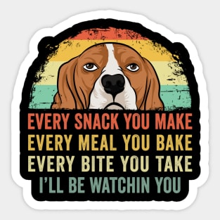 Every Snack You Make Cute Beagle Dog Lover Mom Dad Sticker